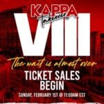 MKYF Promotional poster for Kappa Takeover 2026 at Gaylord National, announcing tickets go on sale Sunday, February 1st at 11:00am EST.